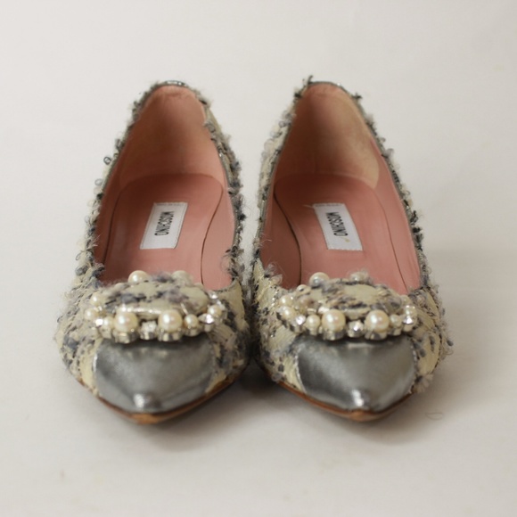 Moschino fuzzy diamond pearl pointed toe pumps - Picture 5 of 8